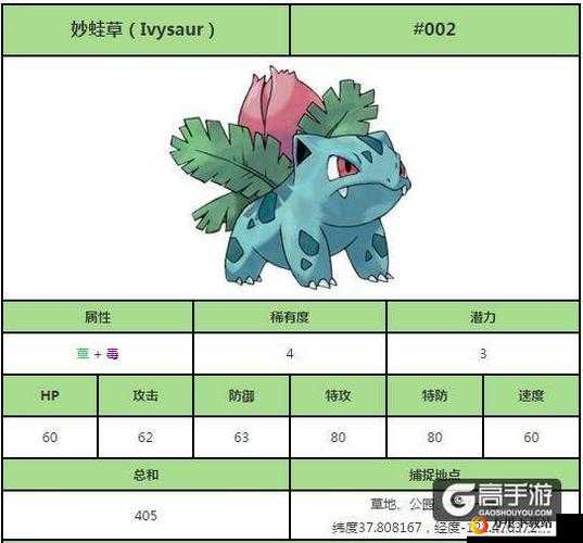 精灵宝可梦GO妙蛙草全方位指南：分布技能图鉴及实力评估解析妙蛙草的优劣特点